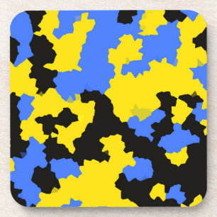 Posavasos Diseño abstracto amarillo azul negro