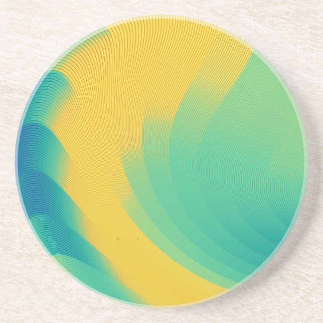 Posavasos Diseño abstracto amarillo único (Frente)