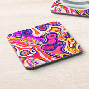 Posavasos Diseño abstracto colorido en foco