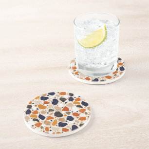 Posavasos Diseño abstracto de terrazzo mediterráneo