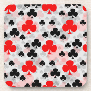 Posavasos Diseño abstracto del patrón del Club Red Black Clo