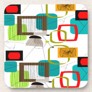 Posavasos Diseño abstracto moderno de mediados de siglo