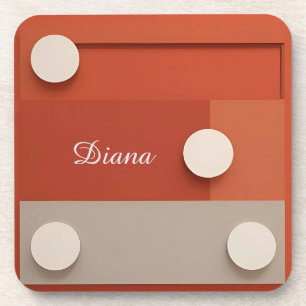 Posavasos Diseño abstracto rojo con formas geométricas