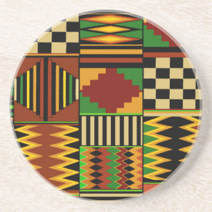 Posavasos Diseño africano de tela Kente real
