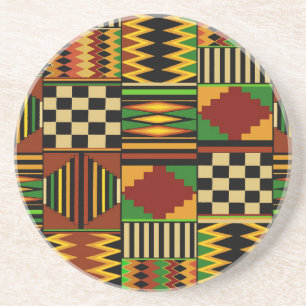 Posavasos Diseño africano de tela Kente real
