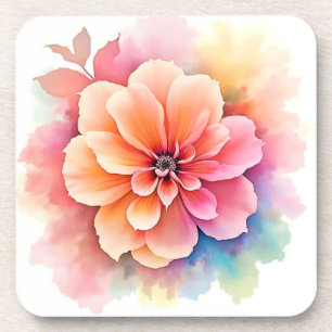 Posavasos Diseño artístico floral revelado