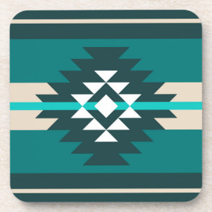 Posavasos Diseño azteca de color turquesa