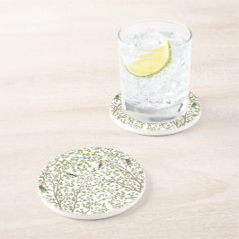 Posavasos Diseño botánico de mármol moderno