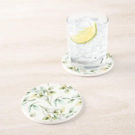 Posavasos Diseño botánico suave y bonito de arenisca para po
