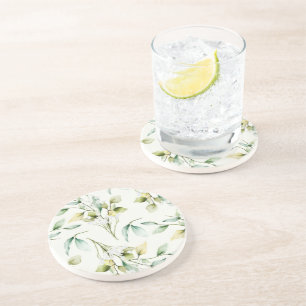Posavasos Diseño botánico suave y bonito de arenisca para po