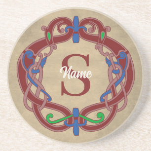 Posavasos Diseño Celta Personalizado con Iniciales Monograma
