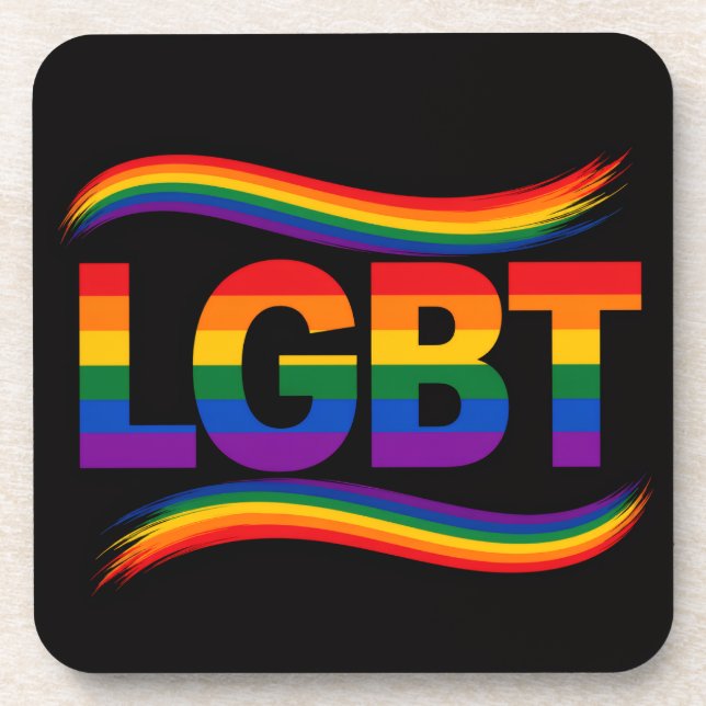 Posavasos Diseño de arcoíris del Orgullo LGBT (Frente)