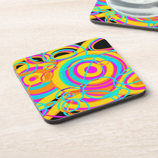 Posavasos Diseño de arte de patrón de neón eléctrico (Lado Izquierdo)