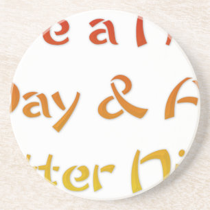 Posavasos Diseño de arte de texto para tener un buen día y u
