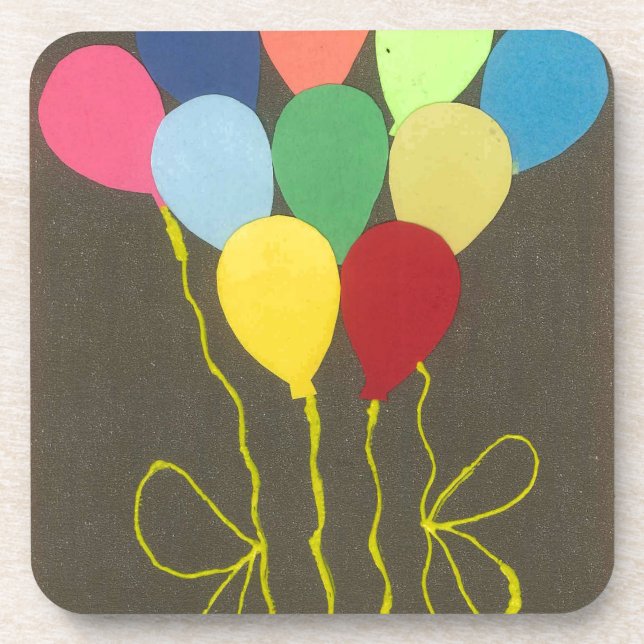 Posavasos Diseño de arte gráfico de los globos de cumpleaños (Frente)