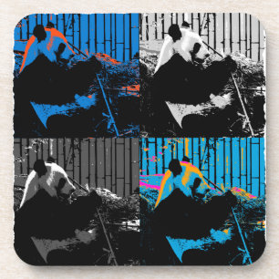 Posavasos Diseño de arte moderno multipanel de oso panda