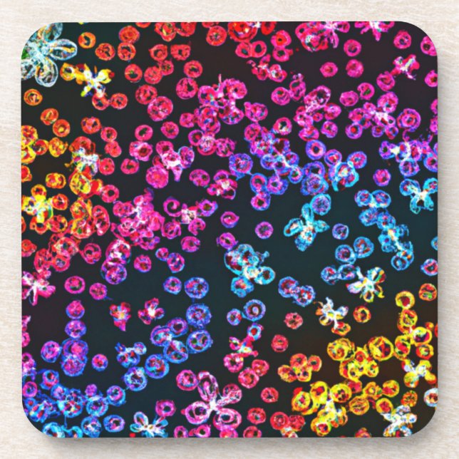 Posavasos Diseño de arte neón colorido, comprar ahora (Frente)