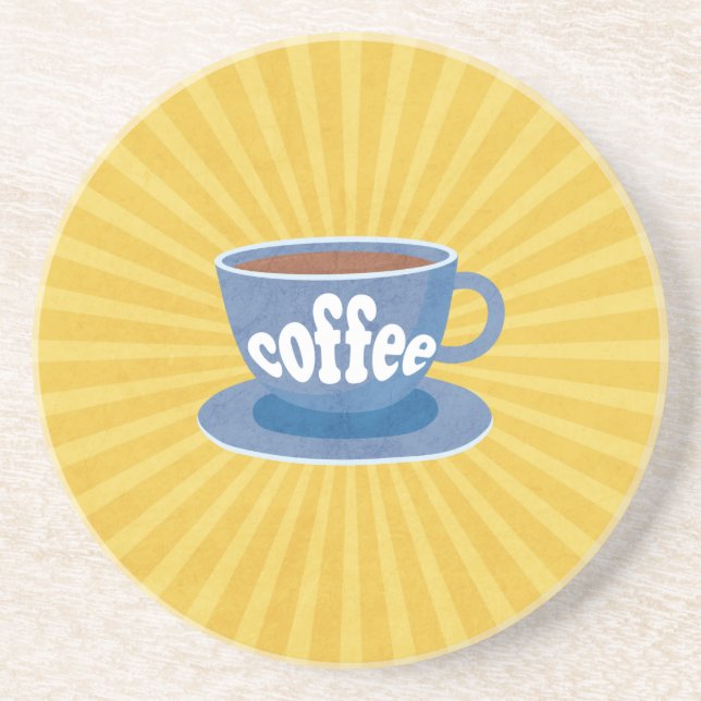 Posavasos Diseño de café retro (Frente)