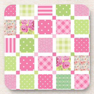 Posavasos Diseño de caldera con punto de polka floral