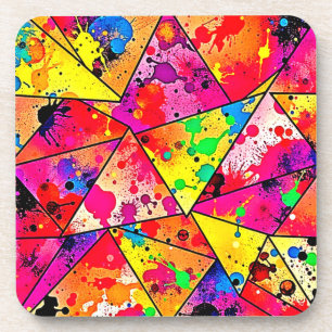Posavasos Diseño de Caos Abstracto Vibrante Revelado