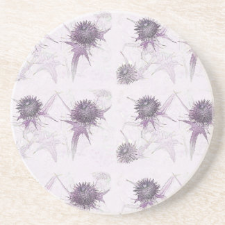 Posavasos Diseño de cardo púrpura de la naturaleza