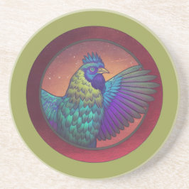 Posavasos diseño de círculo de pollo