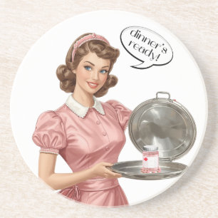 Posavasos Diseño de cocina de ama de casa vintage “La cena e