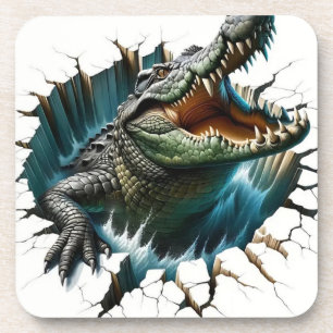 Posavasos Diseño de cocodrilos 3D - Repticio Realista