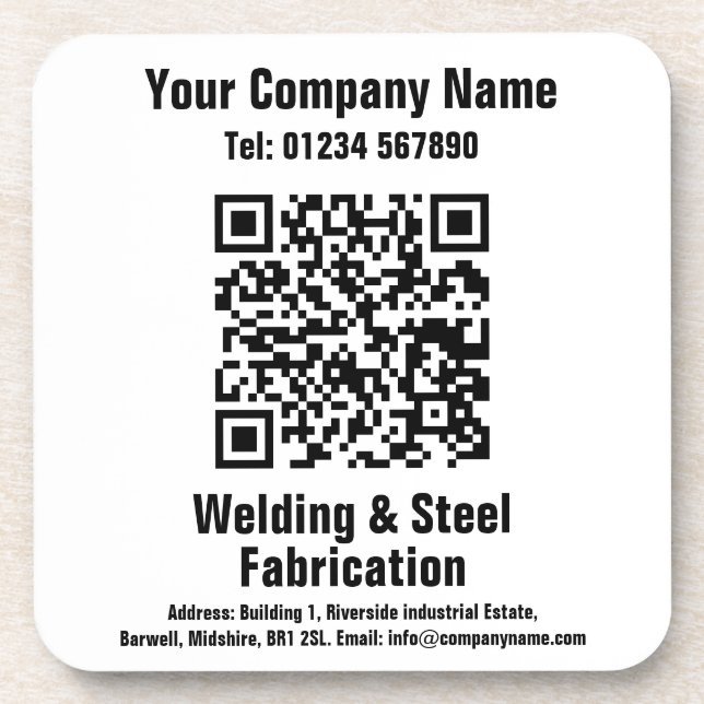 Posavasos Diseño de código QR de soldadura y fabricación (Frente)