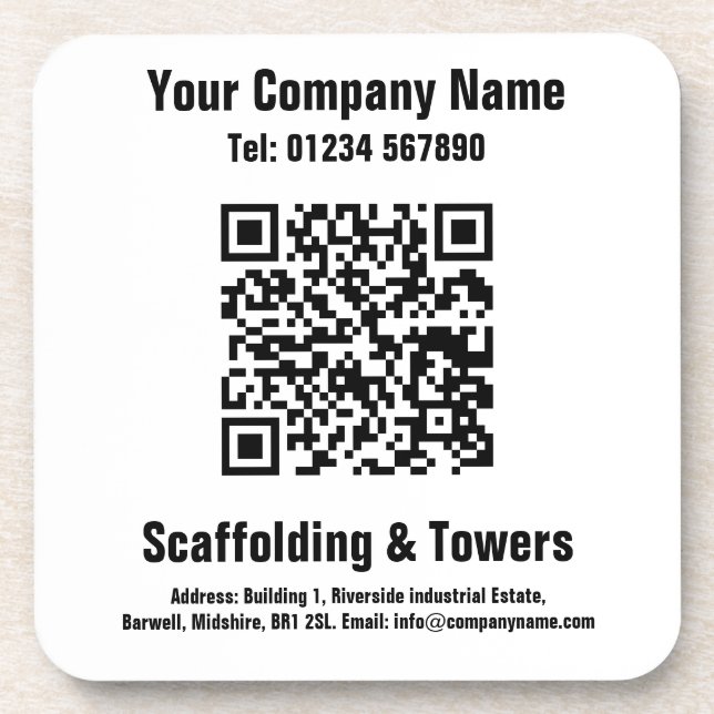 Posavasos Diseño de Código QR para Andamios (Frente)