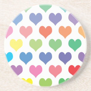 Posavasos Diseño de corazones coloridos