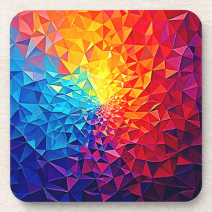 Posavasos Diseño de cuadrícula digital Caos Prismático