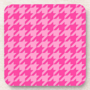 Posavasos Diseño de Cuadro Escocés de Lunares Rosa Caliente