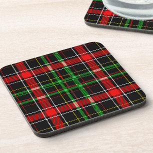Posavasos Diseño de Cuadros Escoceses de Franela de Navidad