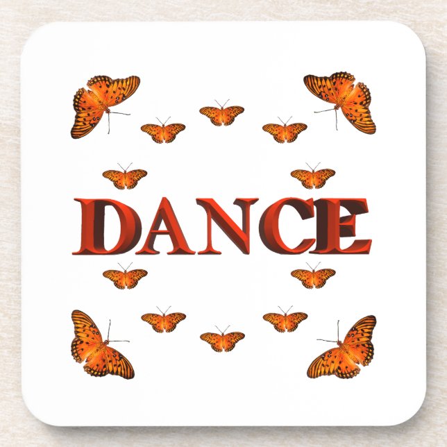 Posavasos Diseño de danza con mariposas (Frente)