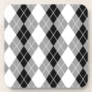 Posavasos Diseño de Diamante de Color Blanco Negro Gris