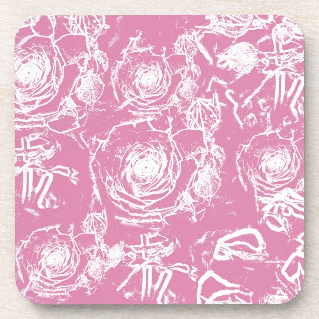 Posavasos Diseño de encaje rosa blanco (Frente)