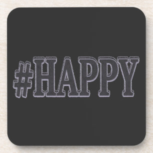 Posavasos Diseño de expresiones personalizadas "#HAPPY". Com