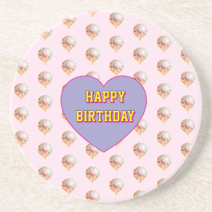 Posavasos Diseño de Feliz Cumpleaños con Globo en Forma de C