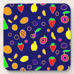 Posavasos Diseño de Fiesta de Frutas Eléctricas