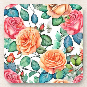 Posavasos Diseño de florecimiento de jardín Rosa