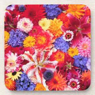 Posavasos diseño de flores de Dalia, Lilios Orientales,