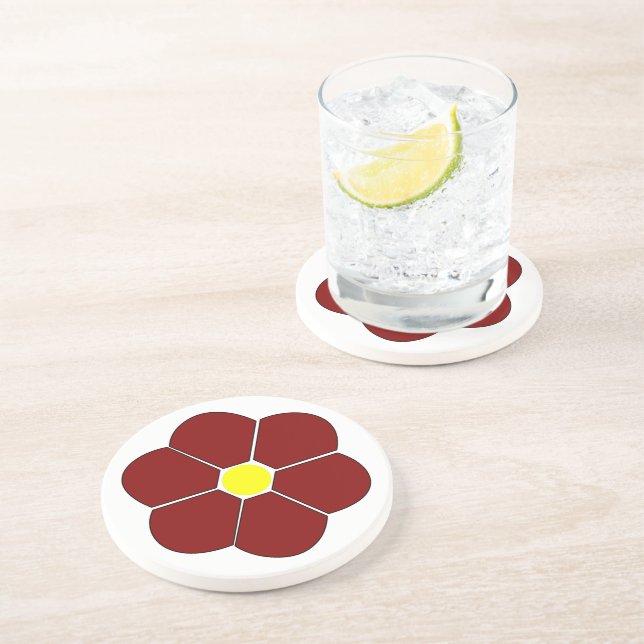Posavasos Diseño de flores marrones (Lado)