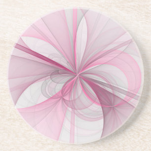 Posavasos Diseño de fractal gris rosa claro abstracto modern