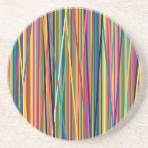 Posavasos Diseño de franjas coloridas abstractas