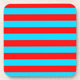 Posavasos Diseño de franjas rojas y azules