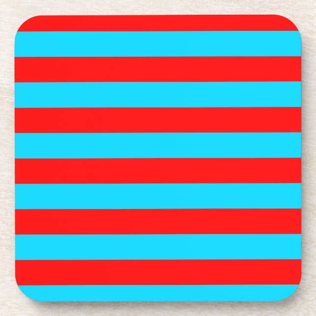 Posavasos Diseño de franjas rojas y azules (Frente)
