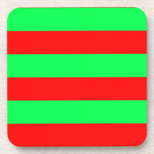 Posavasos Diseño de franjas rojas y verdes