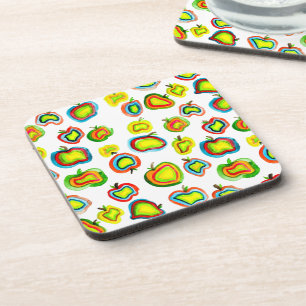 Posavasos Diseño de fruta acuarela de manzana fundida