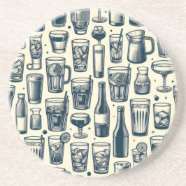 Posavasos Diseño de gafas y botellas